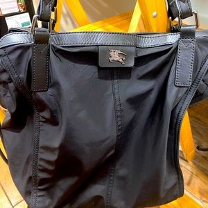 Burberry drawstring large nylon tote